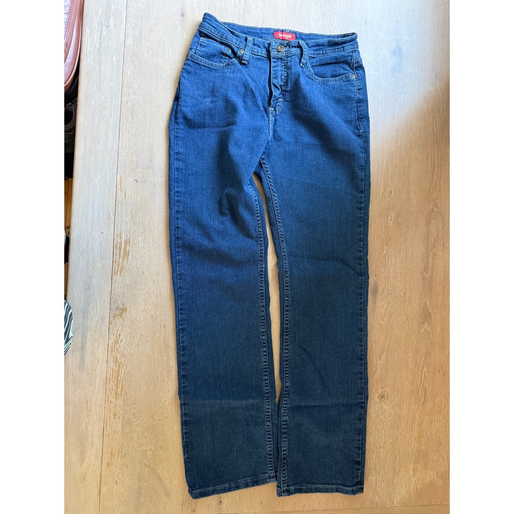 Wrangler Womens Straight Leg Jeans Blue Medium Wash Stretch Size 8M WRANFDS